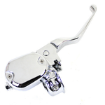 A black and a chrome Wyatt Gatling Front Master Cylinder brake lever for 2007-2013 Harley-Davidson Sportster are shown side by side on a white background.