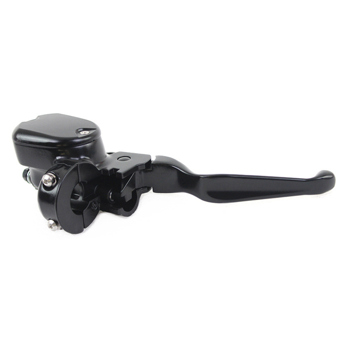 A black and a chrome Wyatt Gatling Front Master Cylinder brake lever for 2007-2013 Harley-Davidson Sportster are shown side by side on a white background.
