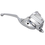 Two Wyatt Gatling Front Master Cylinders for 2014-2016 Harley-Davidson Touring are shown side by side in chrome and matte black finishes, perfect for upgrades or customization. Both are viewed from the side.