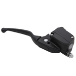 Two Wyatt Gatling Front Master Cylinders for 2014-2016 Harley-Davidson Touring are shown side by side in chrome and matte black finishes, perfect for upgrades or customization. Both are viewed from the side.
