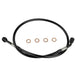 A TC Bros. Brake Line Extension for 2022-Up Harley-Davidson Nightster is coiled in a circle with four copper washers on a white background.