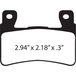 Two metallic EBC brake pads are shown, one featuring a text label and the other revealing the textured friction surface. Designed for 2015-2024 Harley-Davidson Softail, Sportster Roadster, and select metric applications, these EBC HH Fully Sintered Brake Pads provide exceptional stopping power and long-lasting durability.