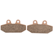 Two EBC HH Fully Sintered Brake Pads for 2018-Up Harley-Davidson Softail models, featuring mounting holes, are displayed side by side on a white background.