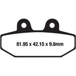 Two EBC HH Fully Sintered Brake Pads for 2018-Up Harley-Davidson Softail models, featuring mounting holes, are displayed side by side on a white background.