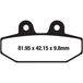 Two EBC HH Fully Sintered Brake Pads for 2018-Up Harley-Davidson Softail models, featuring mounting holes, are displayed side by side on a white background.