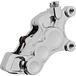 Four Arlen Ness Ness-Tech Differential Bore Front Calipers for 2008-Up Harley-Davidson, two in black and two in chrome, shown from different angles.