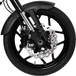 Four Arlen Ness Ness-Tech Differential Bore Front Calipers for 2008-Up Harley-Davidson, two in black and two in chrome, shown from different angles.