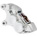 Four Arlen Ness Ness-Tech Differential Bore Front Calipers for 2008-Up Harley-Davidson, two in black and two in chrome, shown from different angles.