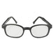 A pair of black-framed eyeglasses with clear lenses, labeled "KD XL Sunglasses - Clear" on the inside of the arm. Perfect for night riding or everyday use, these KD&