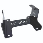 Black metal TC Bros. Engine Stand for 1999-2017 Harley-Davidson Twin Cam A motors, Touring, and Dyna; features "TC BROS" cutout and multiple mounting holes for secure installation.