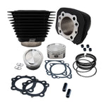 A S&S Cycle 883 to 1200cc Conversion Kit for 1986-2019 HD Sportster Models - Wrinkle Black Finish cylinder and piston kit for the ultimate conversion on a motorcycle.