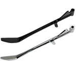 Introducing the Moto Iron® Chrome +1" Kickstand for 1989-2003 Sportster models (excluding Hugger Models)*, crafted from high-strength steel and featuring a durable mounting bracket, ideal for accommodating extended front forks.