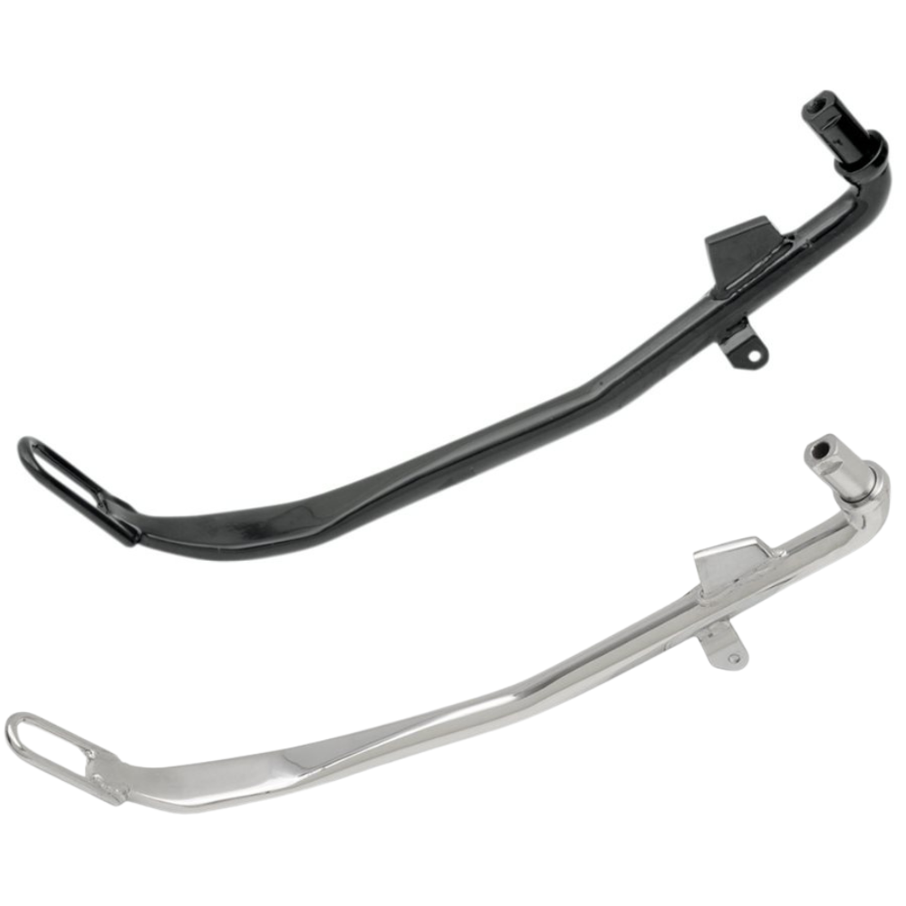 Moto Iron® Kickstand for 1999-2005 Harley-Davidson Dyna, featuring a black metal looped foot and mounting bracket, styled like a motorcycle kickstand. Shown on white background.