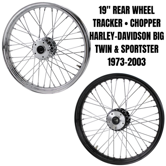 Moto Iron 19” × 2.5” Rear Tracker Wheel for 1973-2003 Harley