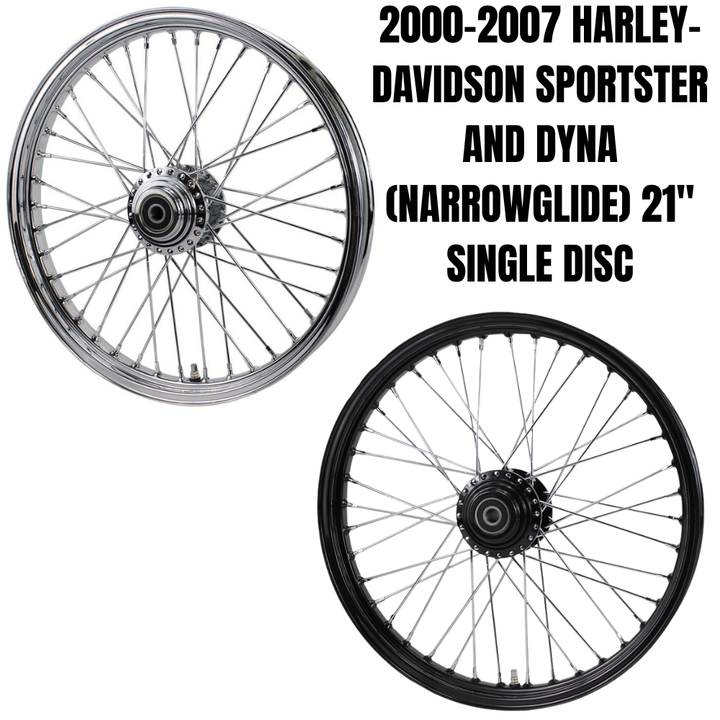 Dyna Spoke Wheels | Black or Chrome | TC Bros. Custom Motorcycle Parts.