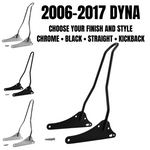 TC Bros Sissy Bar for Harley-Davidson Dyna (FXD) 2006–2017 comes in chrome or black, straight or kickback styles. Includes mounting hardware and options compatible with a motorcycle luggage rack.