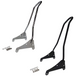 Two TC Bros. Sissy Bars for Harley-Davidson Softail 2018-Up with mounting hardware are shown, plus an image of a TC Bros. bolt-on sissy bar installed on a motorcycle in the background.
