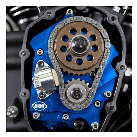 A close-up of a S&S Cycle Hydraulic Cam Chain Tensioner Kit for 2007-'16 HD® & 2006 Dyna® Big Twins machine.