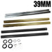 A pair of Extended Fork Tubes +2" 39mm for Sportster/ Dyna Narrow Glide with a Hard Chrome Finish for a motorcycle by TC Bros.