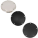 Mid-USA Chrome Clutch Cover for 1999-2018 Harley-Davidson Big Twin, featuring a shiny, round design with five evenly spaced screw holes near the edge, shown on a white background. Ideal as a replacement part.