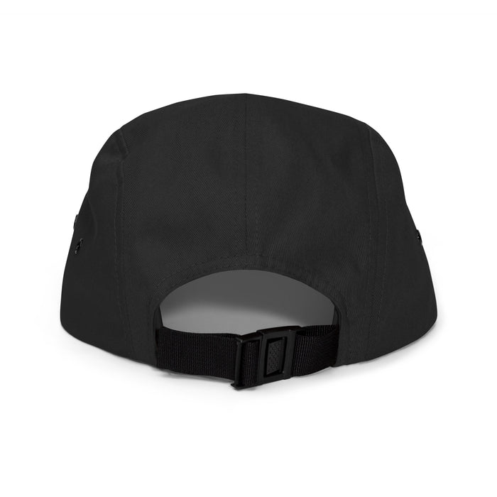 Pete Five Panel Cap - Black with a small TC Bros. logo on the front.