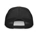 Beige and black TC Bros. Script Flat Bill Trucker Cap with "tecos" logo embroidery featuring snapback closure.
