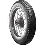 A classic block pattern tire, the Avon Tire - Safety Mileage Mark II AM7 - Rear - 4.00-18 - 64S by Avon, mounted on a spoked wheel.