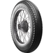 A classic block pattern tire, the Avon Tire - Safety Mileage Mark II AM7 - Rear - 4.00-18 - 64S by Avon, mounted on a spoked wheel.
