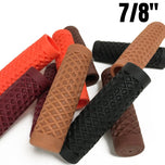 ODI Vans and Cult Grips for 7/8" handlebars are shown in multiple colors with a waffle pattern, arrayed together. "7/8"" appears in bold at the top right, highlighting their size compatibility.