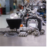 Harley-davidson Sportster Models, from 883cc to 1200cc, offer a variety of options for customization with the S&S Cycle Hooligan Kit - 883cc to 1200cc for 2000-'21 HD Sportster Models - Wrinkle Black.