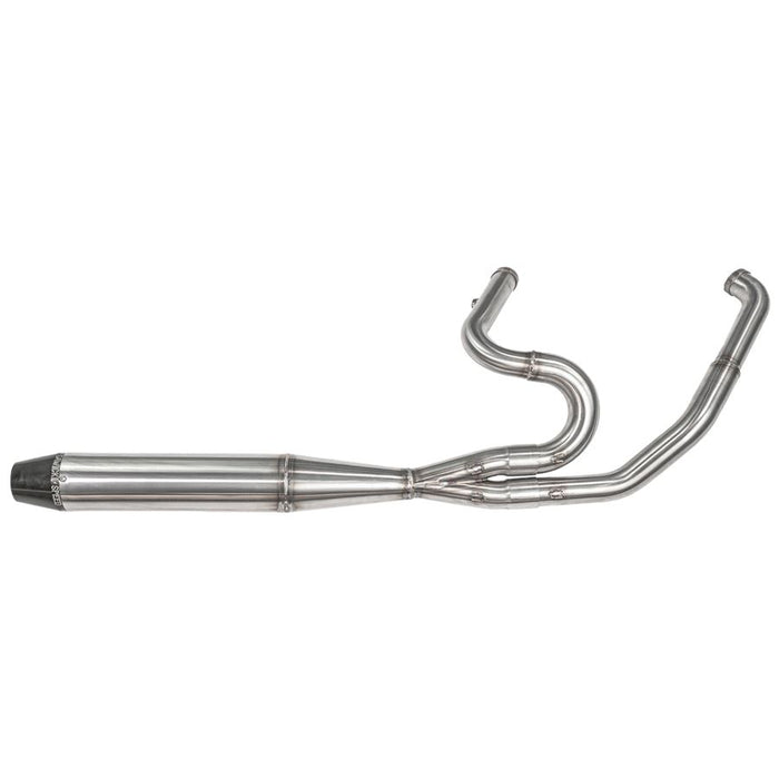 A durable Sawicki - Mid Length 2 into 1 Pipe 07-16 Touring Models - Stainless exhaust pipe for a motorcycle.