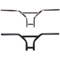 TC Bros. 1" BMX Handlebar by TC Bros.—chrome with a straight crossbar and upward-angled grips for a vintage BMX style inspired by classic Harley bars, shown on a plain white background.