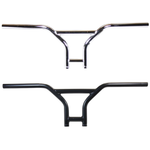 TC Bros. 1" BMX Handlebar by TC Bros.—chrome with a straight crossbar and upward-angled grips for a vintage BMX style inspired by classic Harley bars, shown on a plain white background.