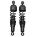 Two pairs of Drag Specialties Replacement Shocks for 1980-2025 Harley-Davidson Touring are shown—one chrome, one black—side by side on a white background, perfect replacement parts for your Harley, from Drag Specialties.