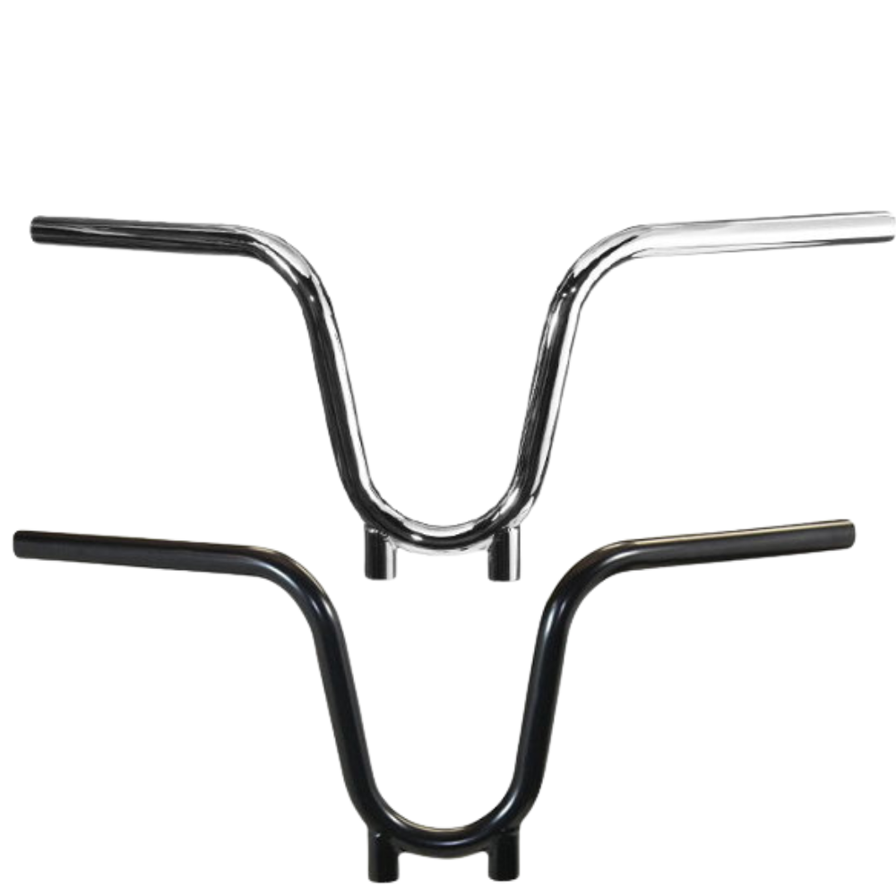 The TC Bros. 1" Bootlegger Handlebar by TC Bros. features a high-rise, U-shaped riserless design and is shown from the front against a white background.