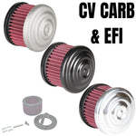Vintage style motorcycle air filter kit for TC Bros. Ripple Raw Air Cleaner HD CV Carbs & EFI.