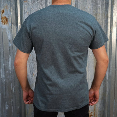 Heather Gray TC Bros. Bowtie t-shirt with a 'tc bros' logo on the chest, printed on demand.