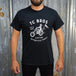 TC Bros. Rider - Black Tee with a vintage motorcycle print and the text "tc bros, since MMVI, custom motorcycle parts", crafted from ring-spun cotton.