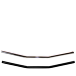 The TC Bros. 1" Drag Handlebar by TC Bros. is a straight chrome bicycle handlebar with a slight upward bend at both ends, styled like classic drag bars and shown on a white background.