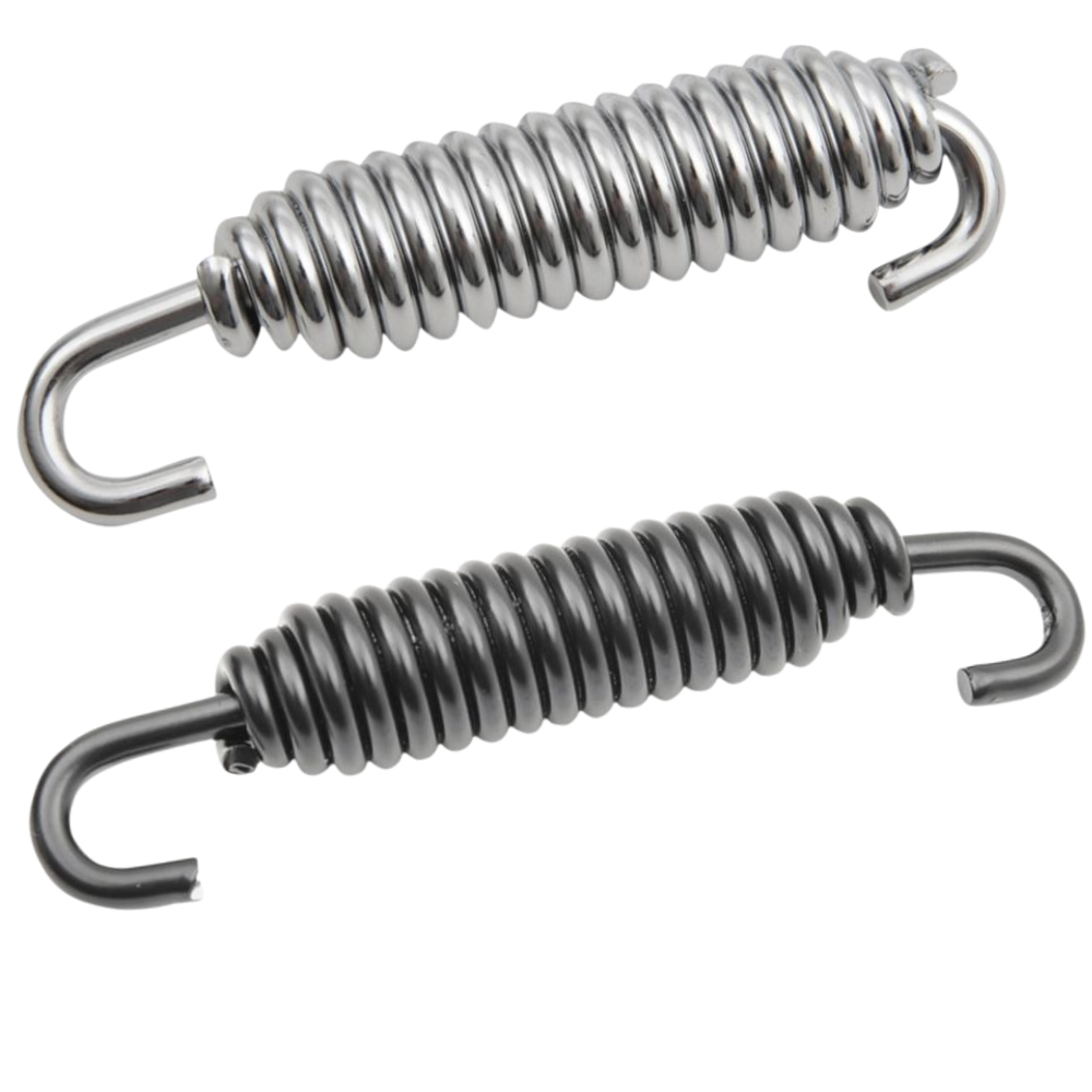The Drag Specialties Moto Iron Kickstand Spring for Harley-Davidson 1936-1990 features hooks on both ends and serves as a durable replacement part for various motorcycle and industrial applications.