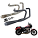 SP Concepts Exhaust System kit for 1986-2003 Harley-Davidson Sportster includes pipes and hardware. Shown with a black and red Sportster for reference. Features a 2-into-1 Lane Splitter design for improved performance and style.