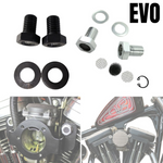 Harley-Davidson aftermarket carburetor filter kit with TC Bros Breather Bolts For 1991-2022 Sportster & EVO Big Twin for improved crankcase venting.