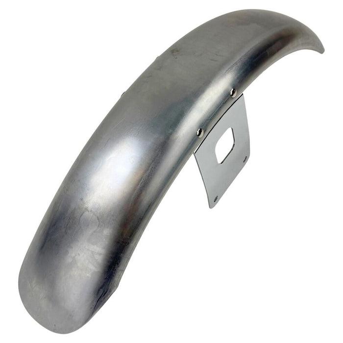 A black HardDrive Plain Narrow Front Fender for Sportster Fits 35mm & 39mm Front Ends w/ 18, 19 or 21 in Narrow Rims on a white background.