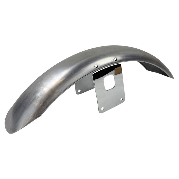 A black HardDrive Plain Narrow Front Fender for Sportster Fits 35mm & 39mm Front Ends w/ 18, 19 or 21 in Narrow Rims on a white background.