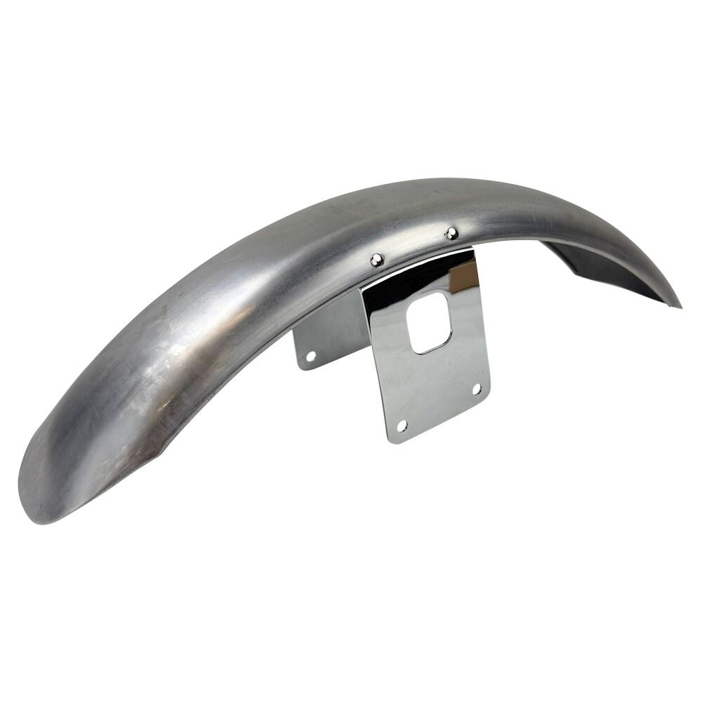 A black HardDrive Plain Narrow Front Fender for Sportster Fits 35mm & 39mm Front Ends w/ 18, 19 or 21 in Narrow Rims on a white background.