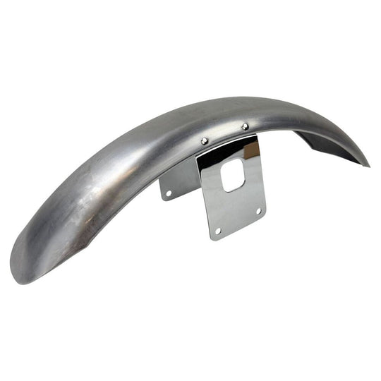 A black HardDrive Plain Narrow Front Fender for Sportster Fits 35mm & 39mm Front Ends w/ 18, 19 or 21 in Narrow Rims on a white background.