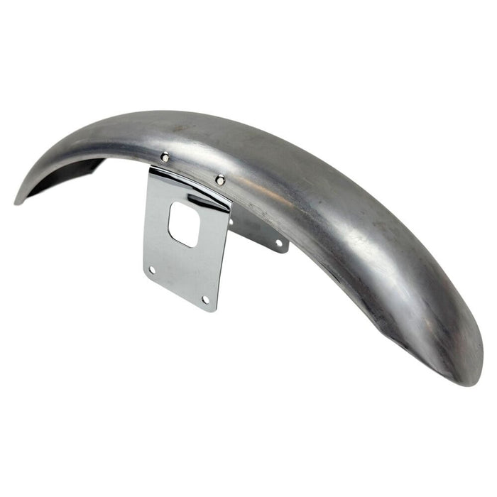 A black HardDrive Plain Narrow Front Fender for Sportster Fits 35mm & 39mm Front Ends w/ 18, 19 or 21 in Narrow Rims on a white background.