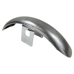 A black HardDrive Plain Narrow Front Fender for Sportster Fits 35mm & 39mm Front Ends w/ 18, 19 or 21 in Narrow Rims on a white background.