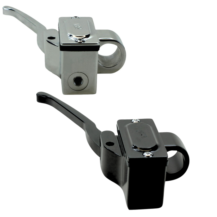 The GMA 1" Front Brake Master Cylinder for Harley-Davidson by GMA features CNC-machined aluminum construction for durability, and is shown in a side view against a white background.