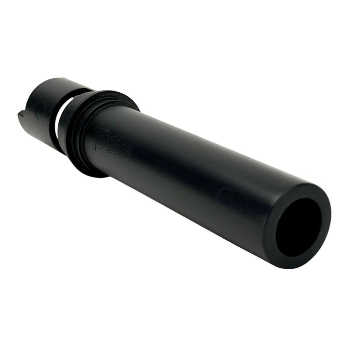 The TC Bros. Throttle Tube, designed for second generation Harley-Davidson TBW models, features a black plastic build with a cylindrical handle and U-shaped end for easy removal and installation of throttle sleeves or slide-on grips.